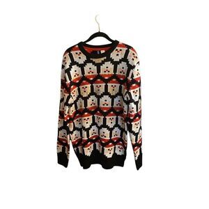 H&M unisex Christmas, Santa face Pixel sweater size medium ￼